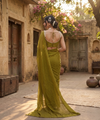Green Yellow Rangoli Crush Saree with Sequin Bits Blouse | RD VIAANA