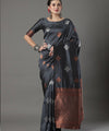 Grey Banarasi Silk Saree | Traditional Zari Weave