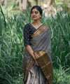 Grey Banarasi Silk Saree | Traditional Zari Weave
