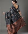Grey Banarasi Silk Saree | Traditional Zari Weave