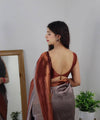 Grey Banarasi Silk Saree | Traditional Zari Weave