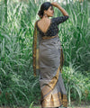 Grey Banarasi Silk Saree | Traditional Zari Weave