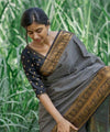 Grey Banarasi Silk Saree | Traditional Zari Weave