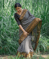 Grey Banarasi Silk Saree | Traditional Zari Weave