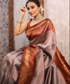 Grey Banarasi Silk Saree | Traditional Zari Weave