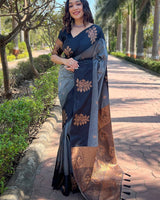 Grey Banarasi Silk Saree | Wedding & Festive Wear