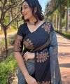 Grey Banarasi Silk Saree | Wedding & Festive Wear