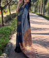 Grey Banarasi Silk Saree | Wedding & Festive Wear