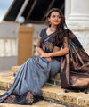 Grey Banarasi Silk Saree | Wedding & Festive Wear