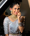 Grey Banarasi Silk Saree | Wedding & Reception Wear