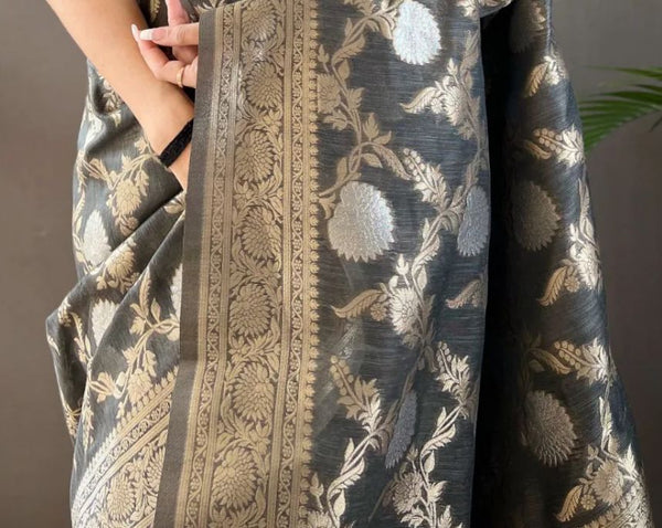 Grey Cotton Saree | Everyday Ethnic Wear