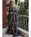 Grey Cotton Saree | Festival & Ceremony Wear