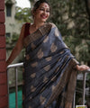 Grey Cotton Saree | Festival & Ceremony Wear