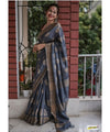 Grey Cotton Saree | Festival & Ceremony Wear
