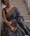 Grey Cotton Saree | Festival & Ceremony Wear