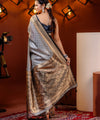 Grey Jacquard Silk Saree | Festival & Ceremony Wear