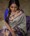 Grey Jacquard Silk Saree | Festive & Party Wear