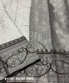 Grey Jacquard Silk Saree | Rich Zari Border Saree