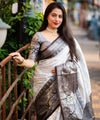 Grey Jacquard Silk Saree | Rich Zari Border Saree