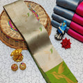 Grey Kanjivaram Silk Saree | Wedding & Festive Wear