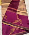 Grey Wine Kanjivaram Silk Saree | Wedding & Festive Wear