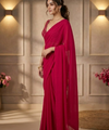 Hot Pink Bollywood Designer Saree | Party & Festive Wear