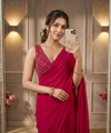 Hot Pink Bollywood Designer Saree | Party & Festive Wear