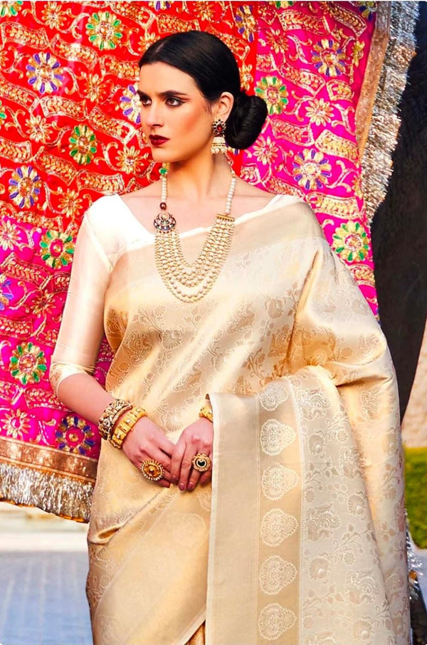 Jacquard Silk Saree | Rich Zari Border Saree