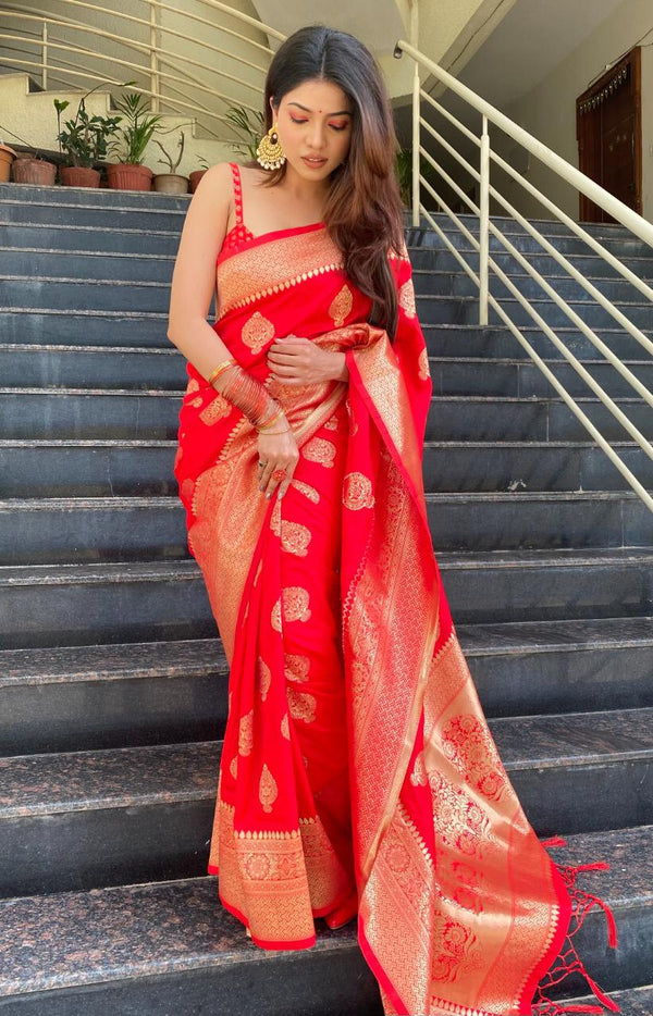 Jacquard Silk Saree | Wedding & Reception Wear