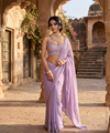 Lavendar Rangoli Crush Saree with Sequin Bits Blouse | RD VIAANA