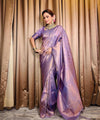 Lavender Banarasi Silk Saree | Festival & Ceremony Wear