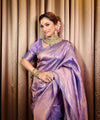 Lavender Banarasi Silk Saree | Festival & Ceremony Wear
