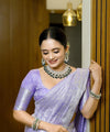 Lavender Banarasi Silk Saree | Festival & Ceremony Wear