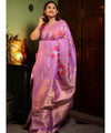 Lavender Banarasi Silk Saree | Festive & Party Wear
