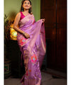 Lavender Banarasi Silk Saree | Festive & Party Wear