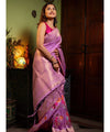 Lavender Banarasi Silk Saree | Festive & Party Wear