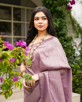 Lavender Banarasi Silk Saree | Traditional Zari Weave