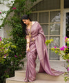 Lavender Banarasi Silk Saree | Traditional Zari Weave