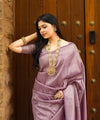 Lavender Banarasi Silk Saree | Traditional Zari Weave