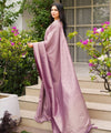 Lavender Banarasi Silk Saree | Traditional Zari Weave