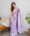 Lavender Cotton Saree | Ethnic Wear for Women