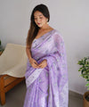 Lavender Cotton Saree | Ethnic Wear for Women