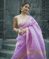 Lavender Cotton Saree | Ethnic Wear for Women