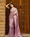 Lavender Jacquard Silk Saree | Festive & Party Wear