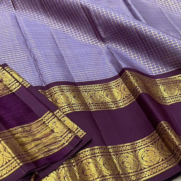 Lavender Kanjivaram Silk Saree | Festive & Party Wear