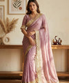 Lavender Moss Satin Saree with Maharani Big Border | RD PRIYA