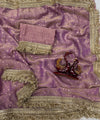 Lavender Moss Satin Saree with Maharani Big Border | RD PRIYA