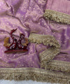 Lavender Moss Satin Saree with Maharani Big Border | RD PRIYA