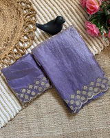 Lavender Space Silk Jarkan Work Saree for Wedding & Party | RD TAMANAH