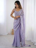 Lavender Space Silk Sequin Embroidery Saree for Party Wear | RD KAVYA